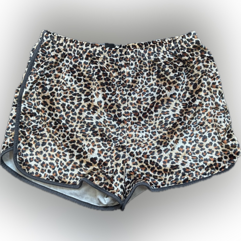SHEIN Leopard Print Shorts with Black Trim